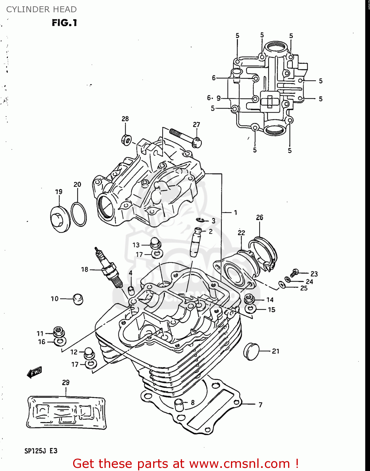 CYLINDER HEAD SP125 1986 (G) USA (E03)