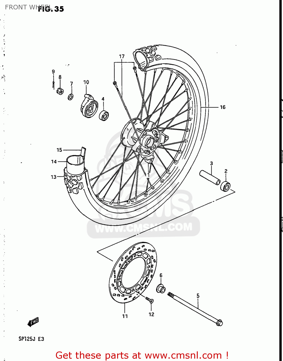 FRONT WHEEL SP125 1986 (G) USA (E03)