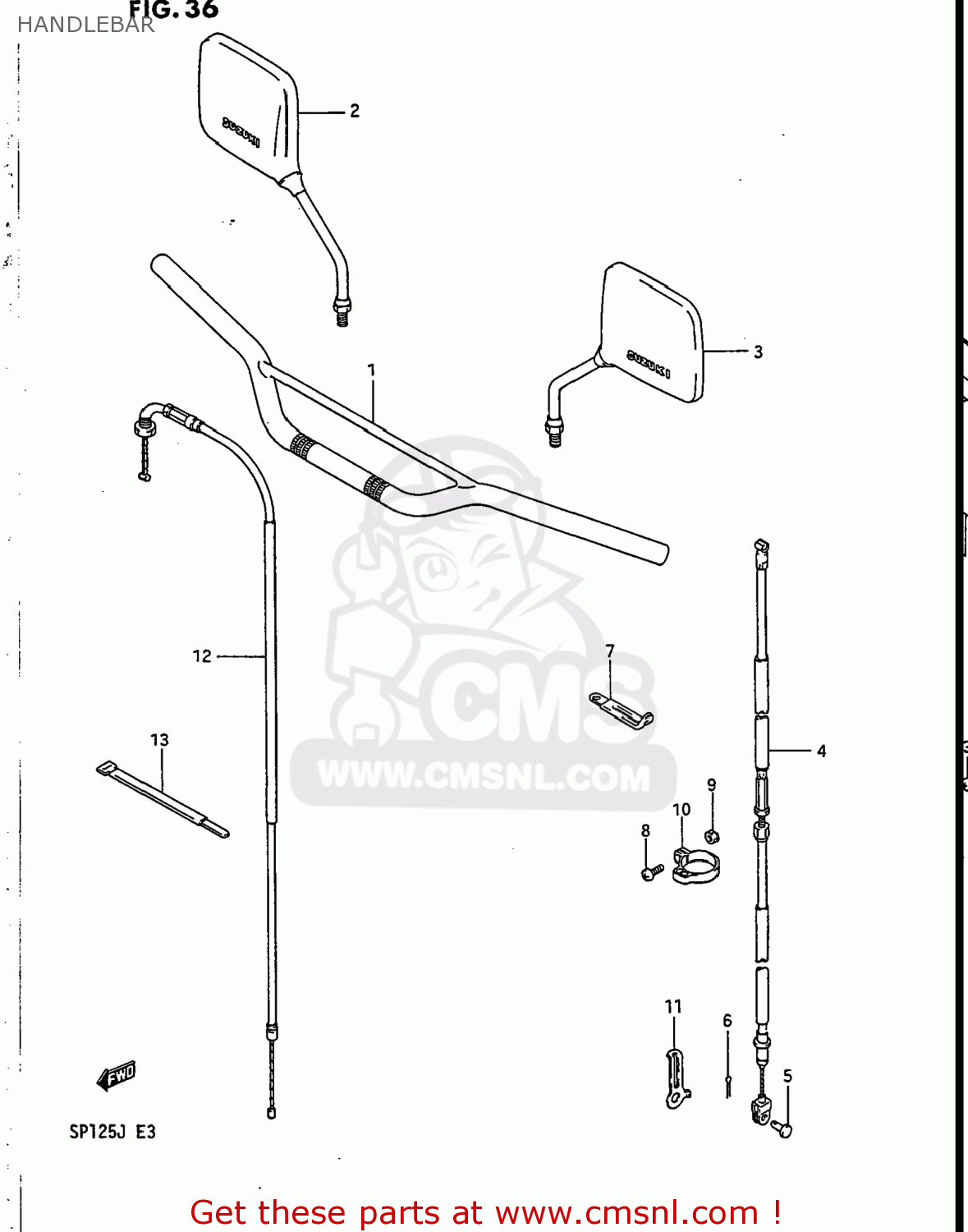 HANDLEBAR SP125 1986 (G) USA (E03)