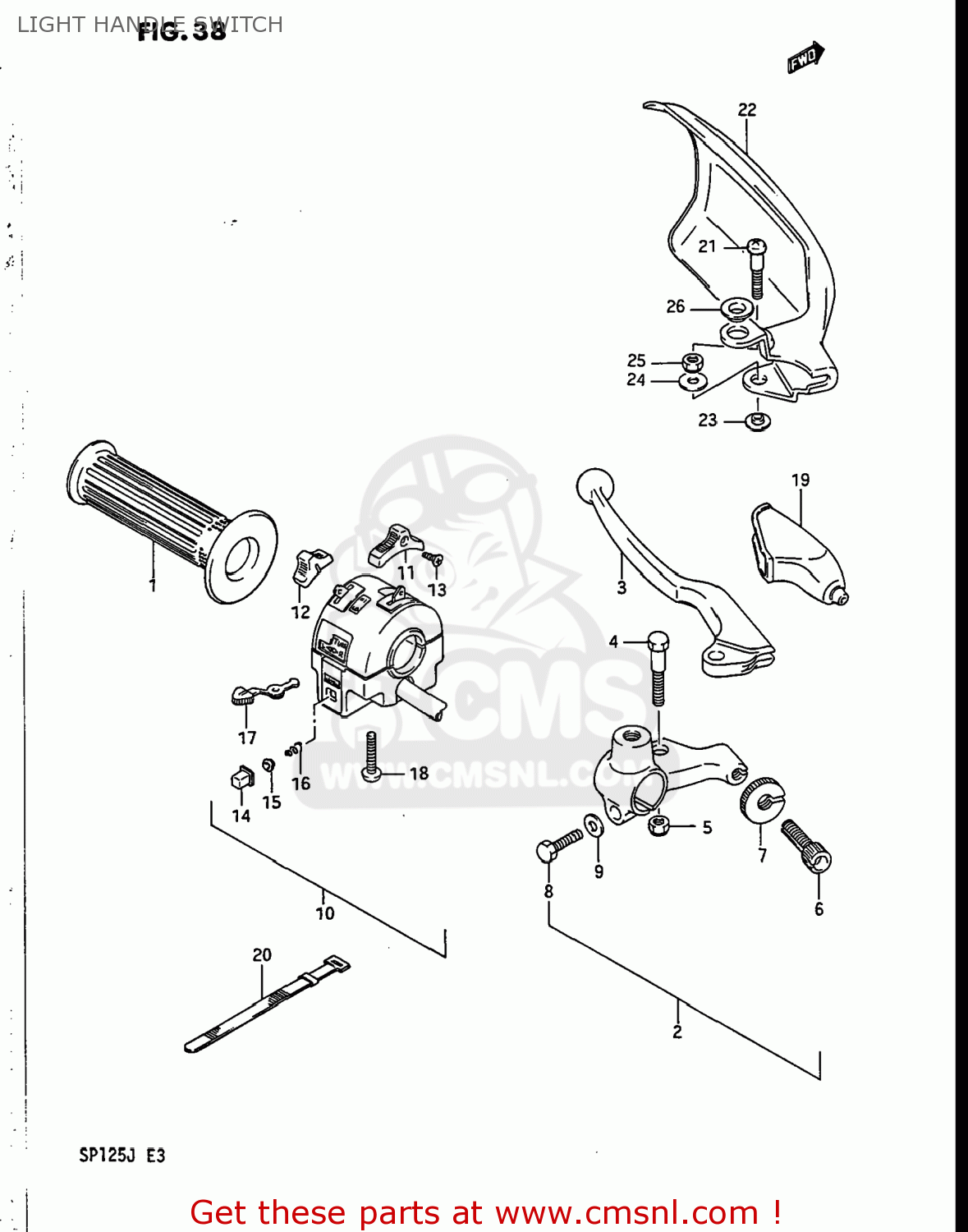 LIGHT HANDLE SWITCH SP125 1986 (G) USA (E03)