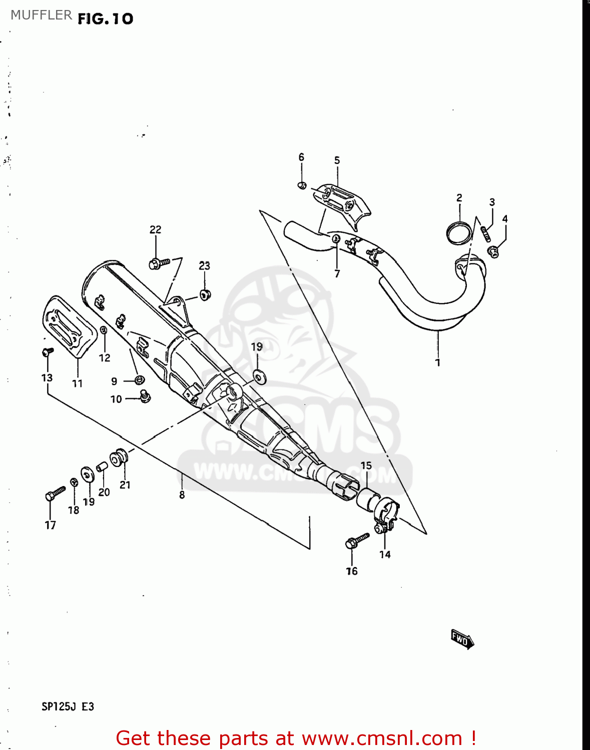 MUFFLER SP125 1986 (G) USA (E03)