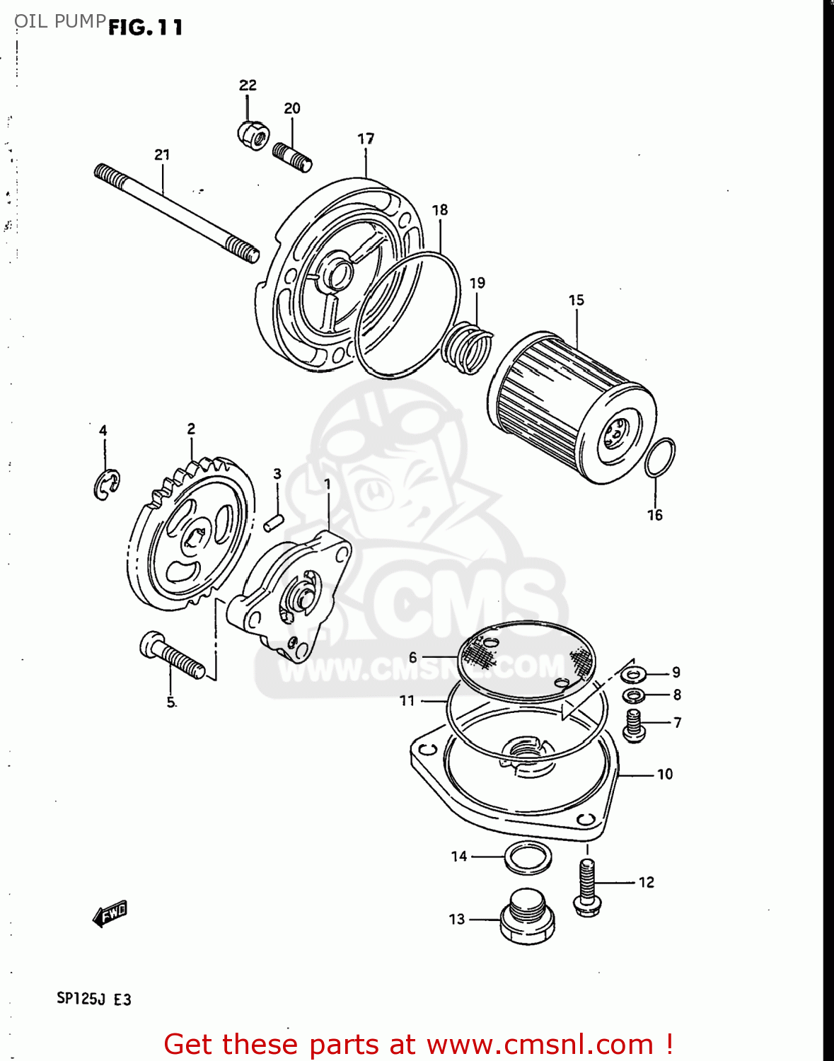 OIL PUMP SP125 1986 (G) USA (E03)