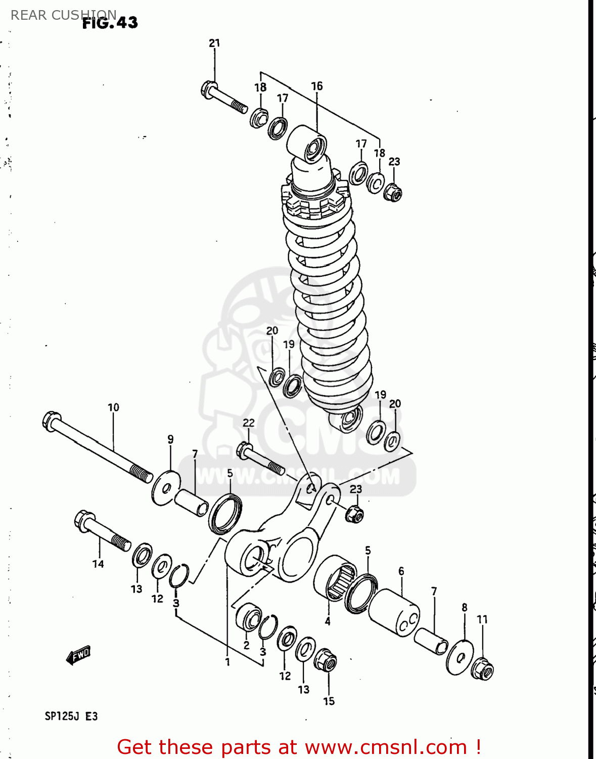REAR CUSHION SP125 1986 (G) USA (E03)