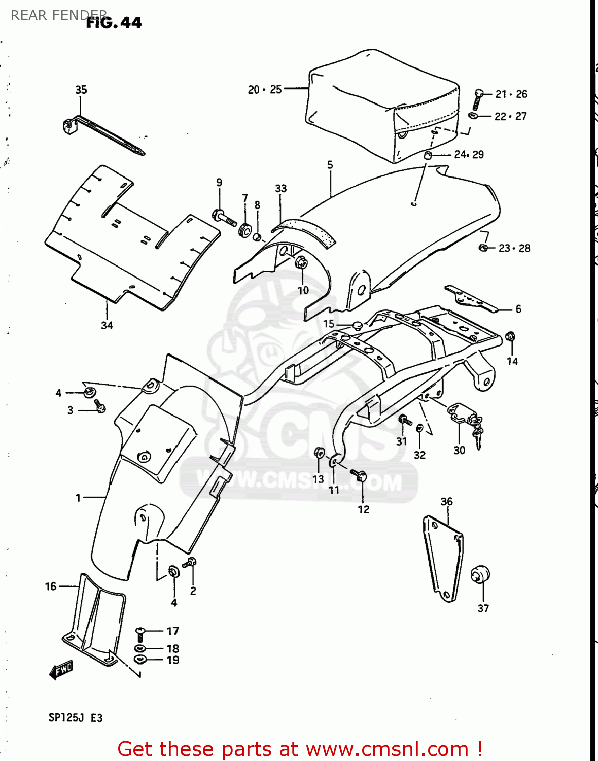 REAR FENDER SP125 1986 (G) USA (E03)