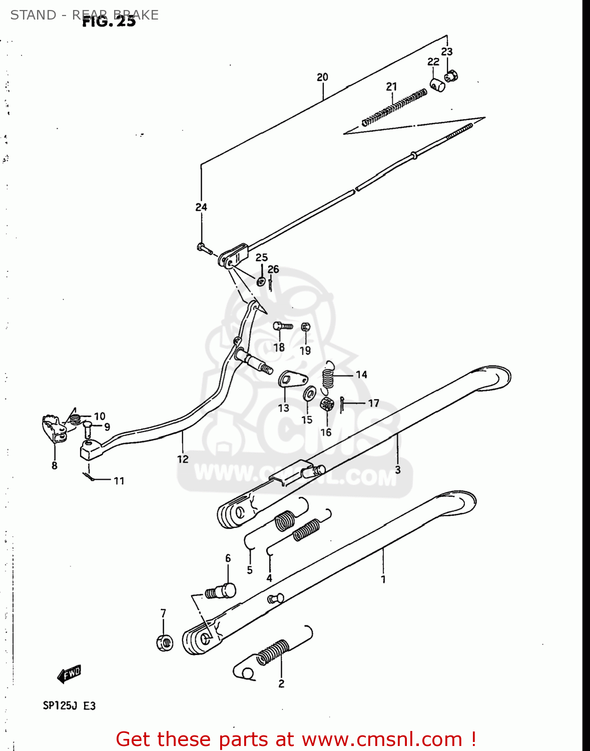 STAND - REAR BRAKE SP125 1986 (G) USA (E03)