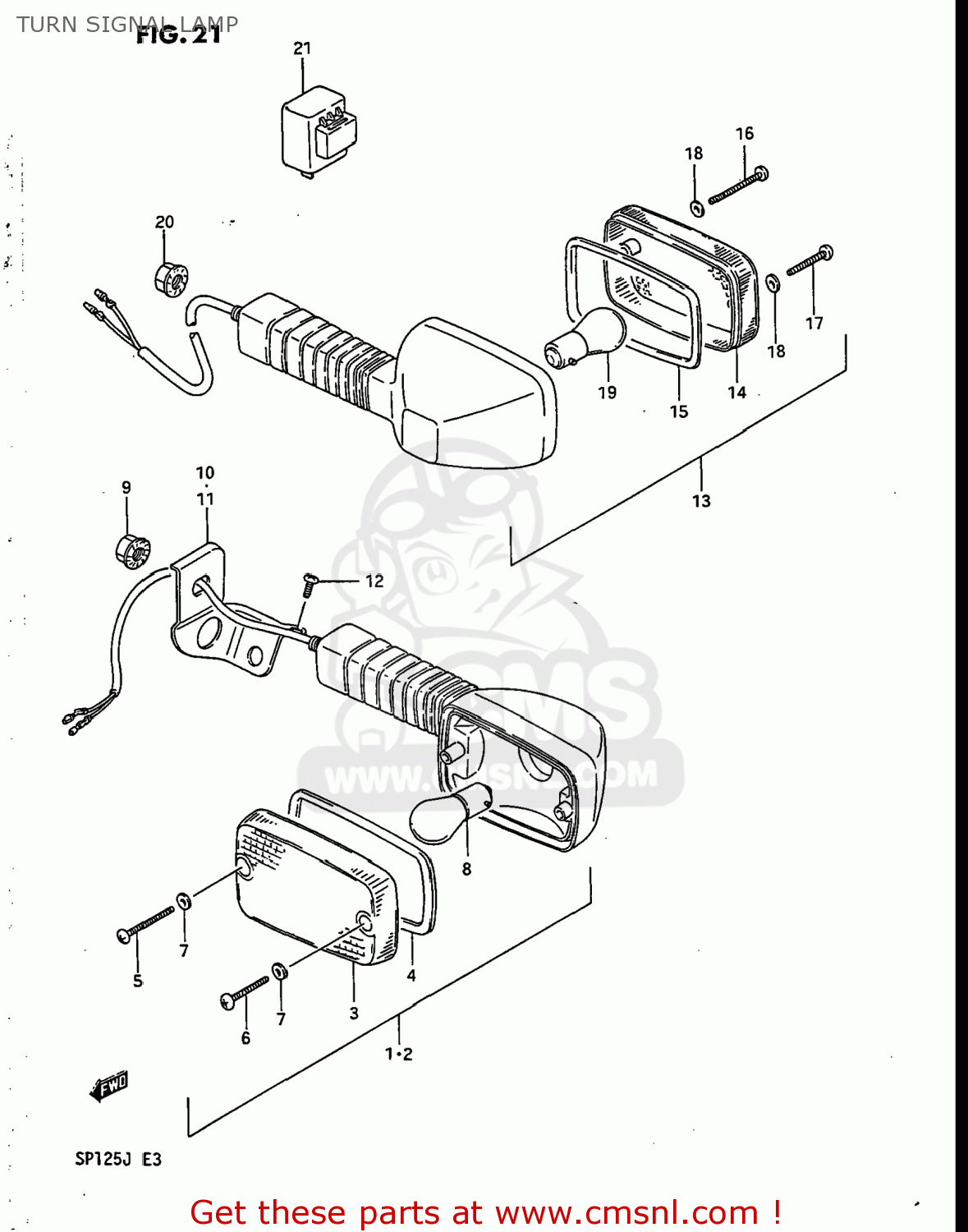 TURN SIGNAL LAMP SP125 1986 (G) USA (E03)