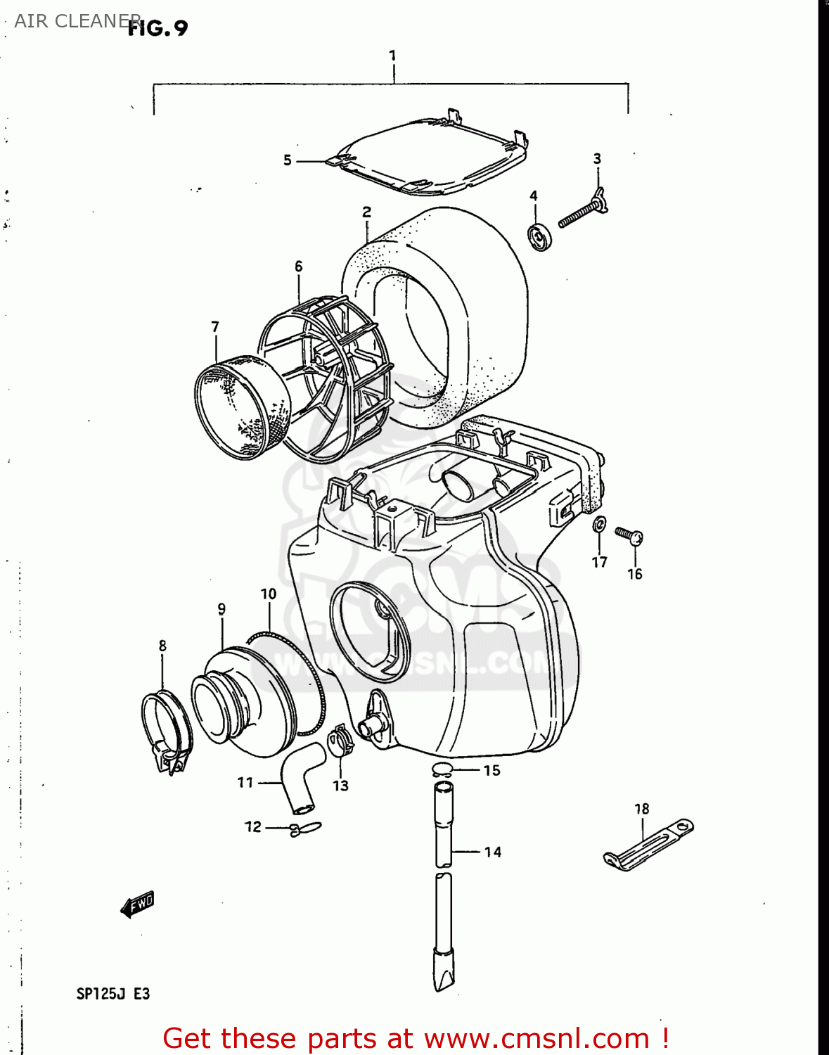 AIR CLEANER SP125 1987 (H) USA (E03)