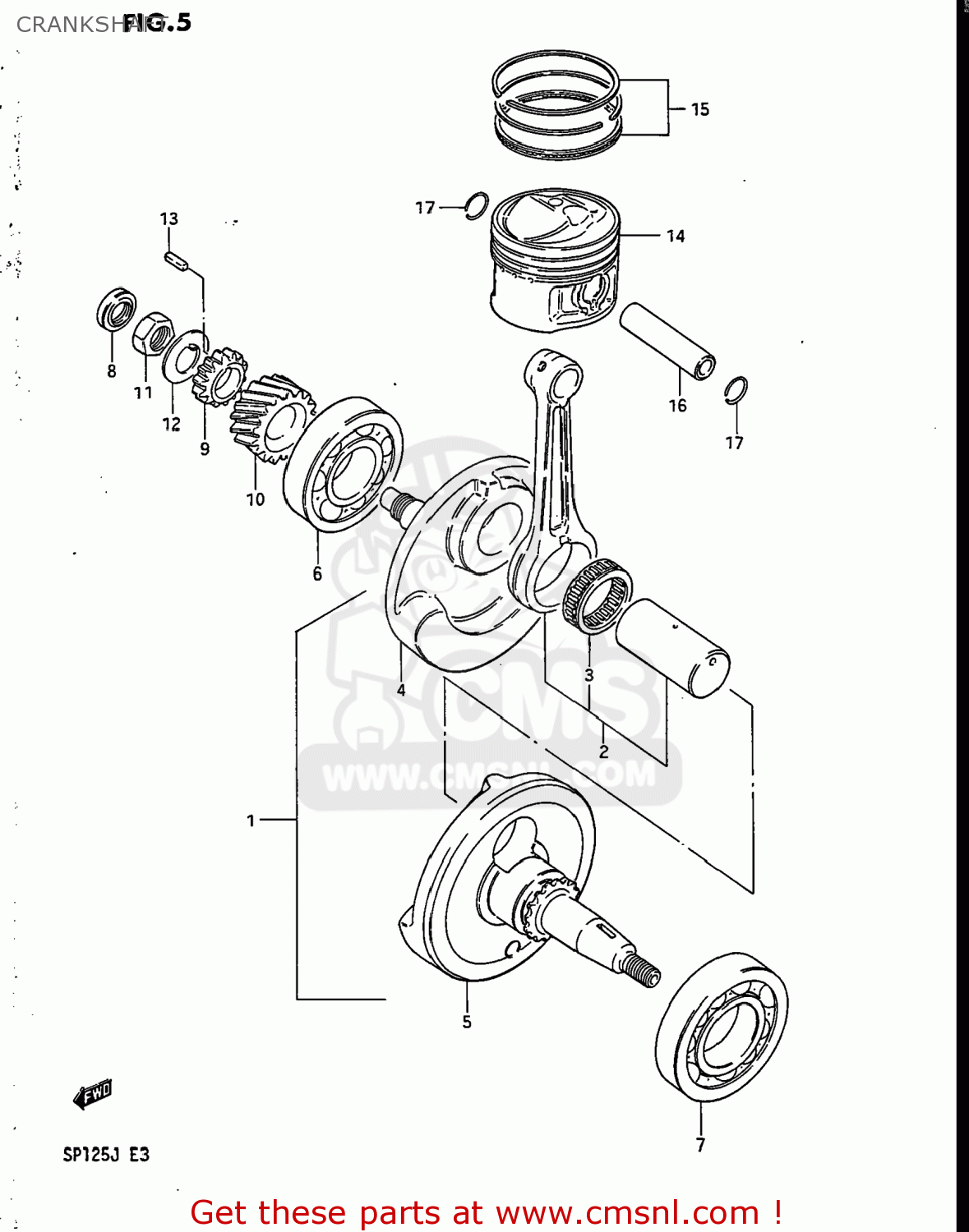 CRANKSHAFT SP125 1987 (H) USA (E03)