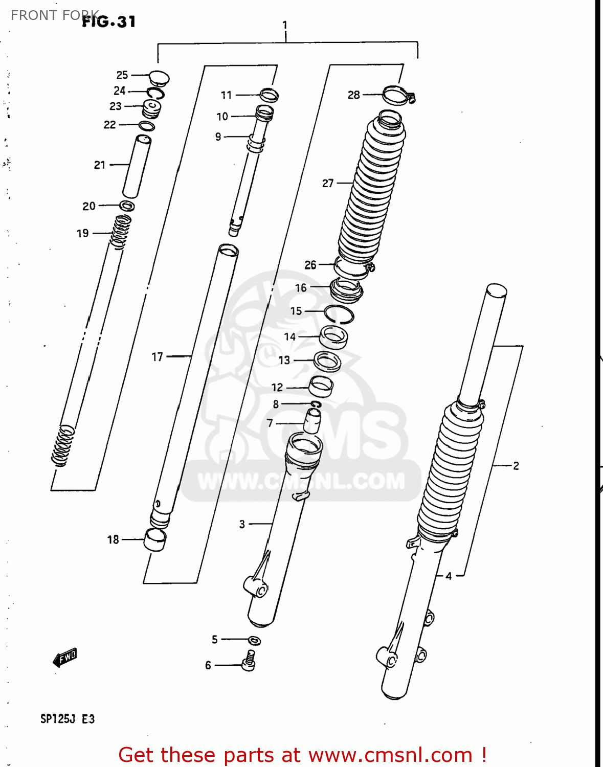 FRONT FORK SP125 1987 (H) USA (E03)