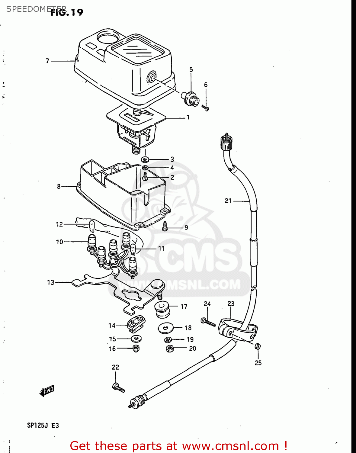 SPEEDOMETER SP125 1987 (H) USA (E03)