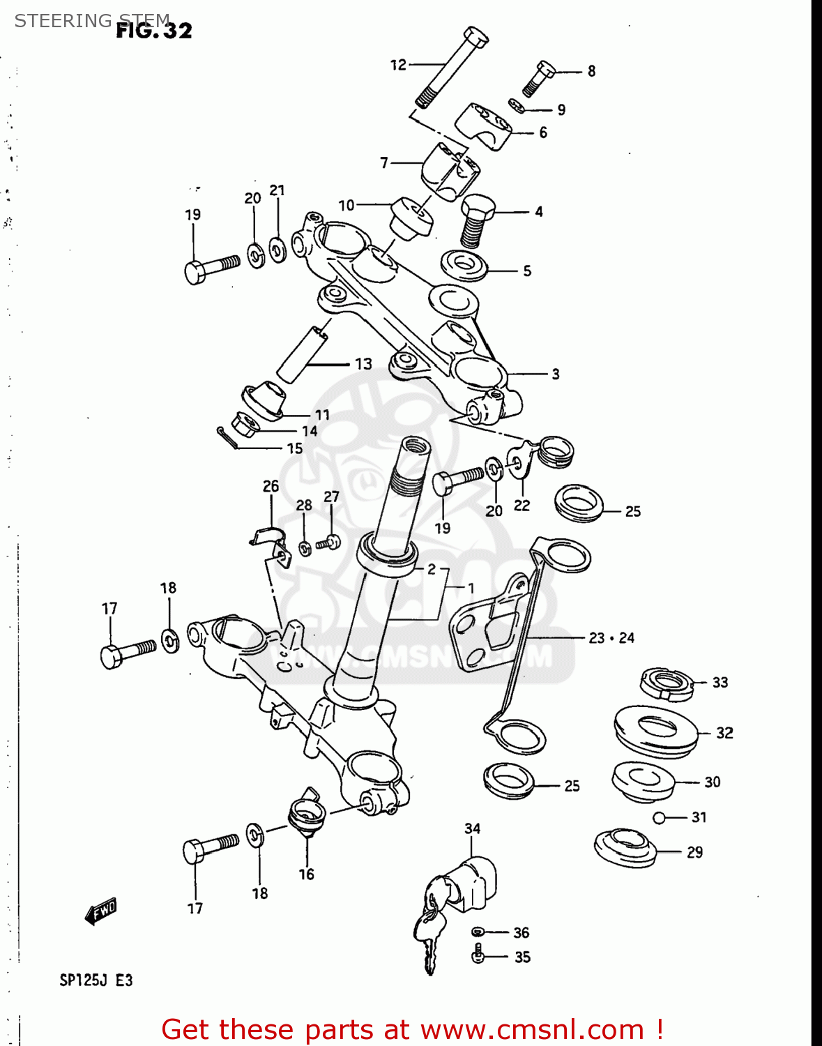STEERING STEM SP125 1987 (H) USA (E03)