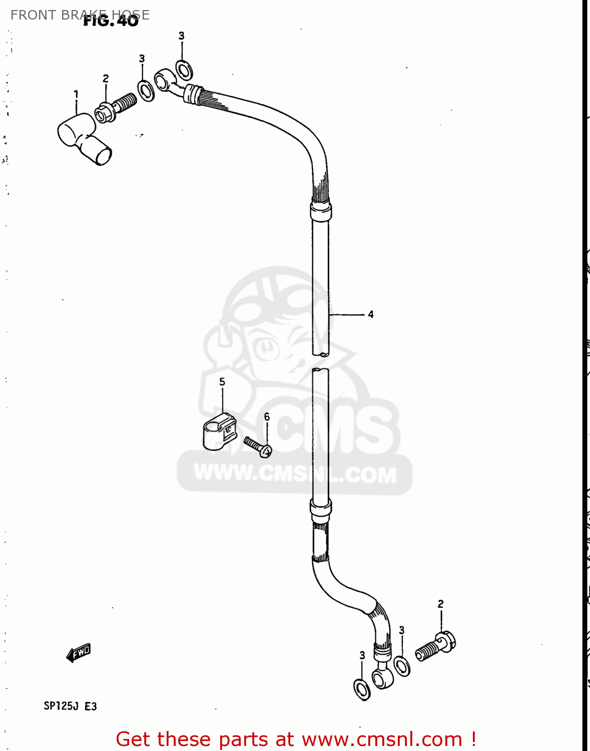 FRONT BRAKE HOSE SP125 1988 (J) USA (E03)