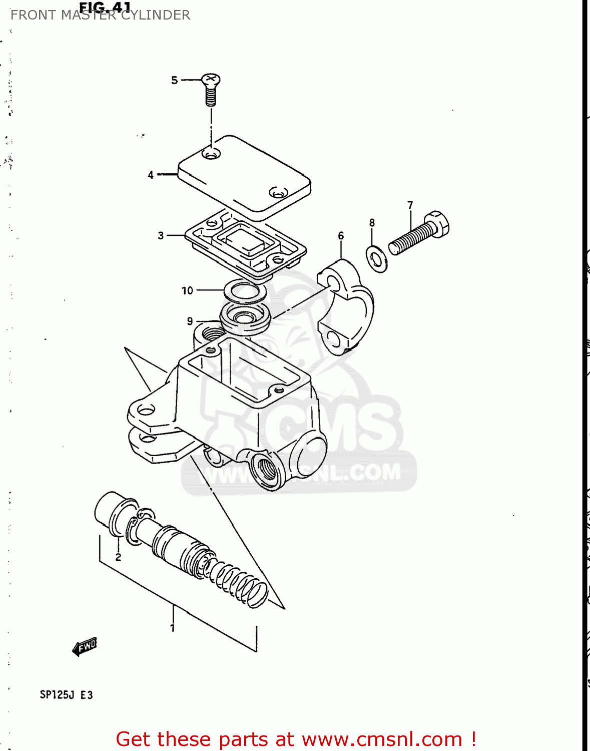 FRONT MASTER CYLINDER SP125 1988 (J) USA (E03)