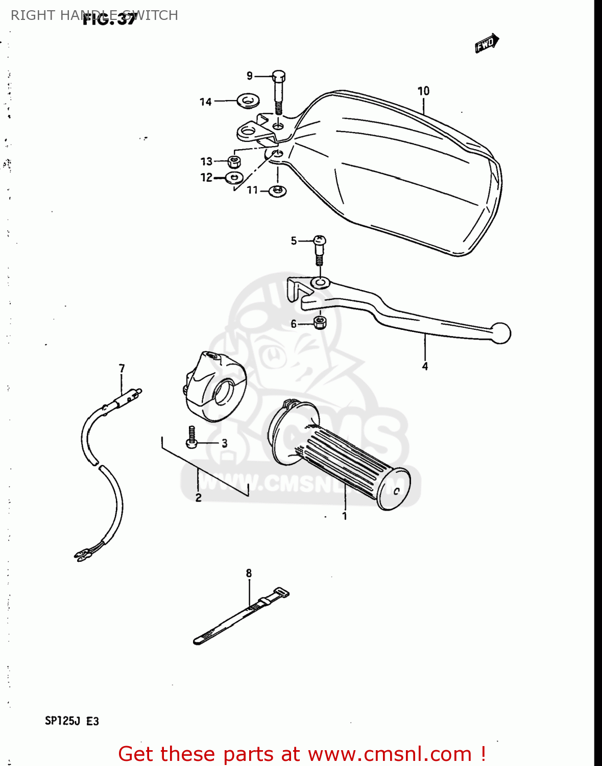 RIGHT HANDLE SWITCH SP125 1988 (J) USA (E03)