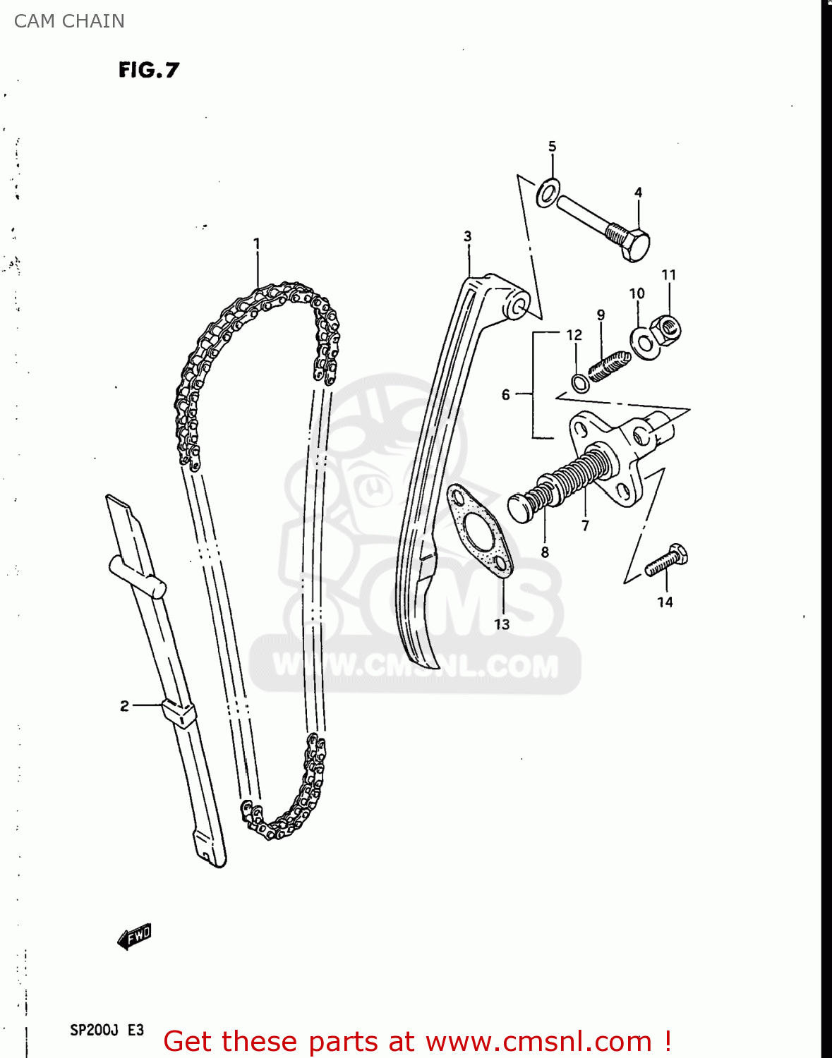 CAM CHAIN SP200 1986 (G) USA (E03)