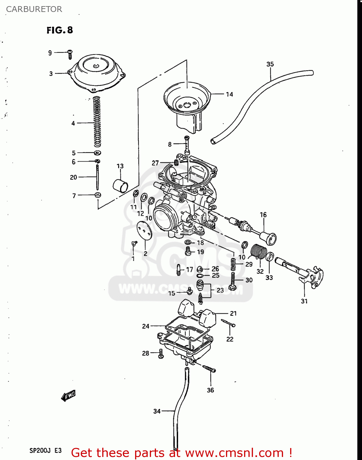 CARBURETOR SP200 1986 (G) USA (E03)