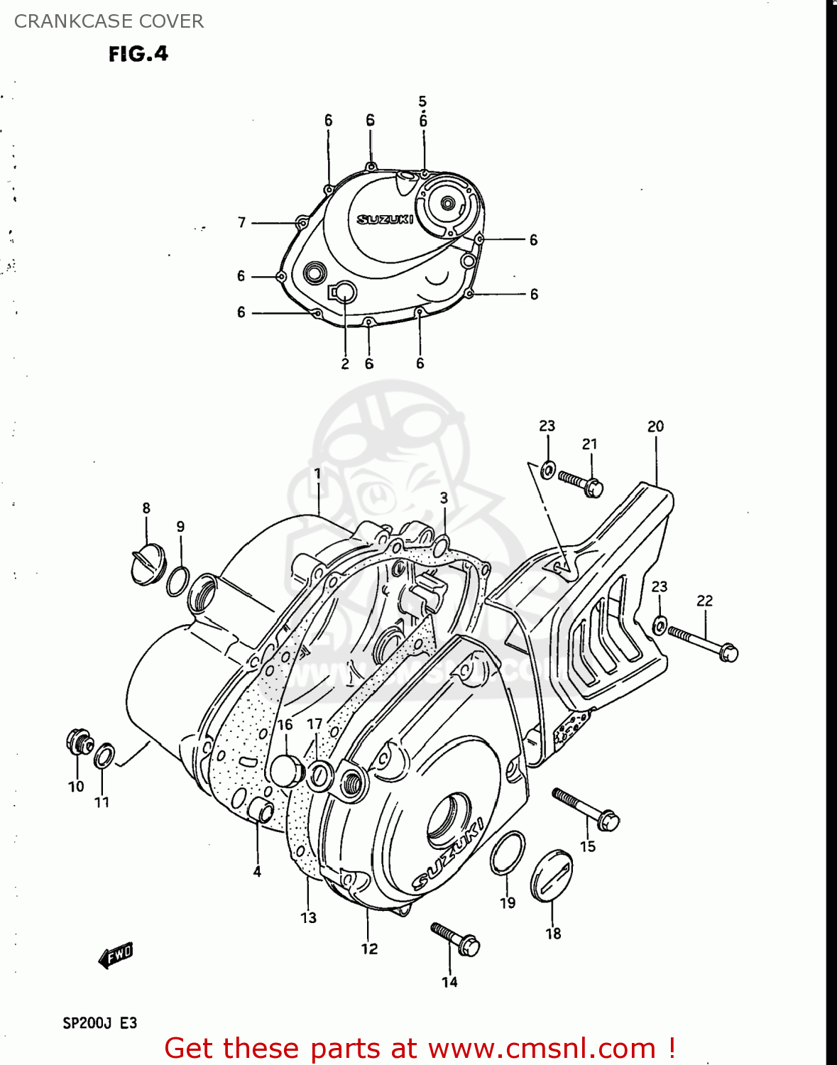 CRANKCASE COVER SP200 1986 (G) USA (E03)