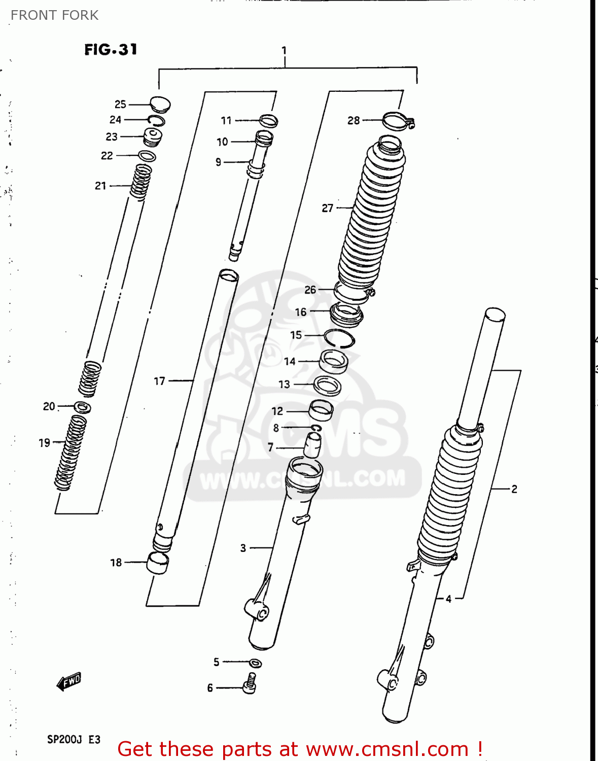 FRONT FORK SP200 1986 (G) USA (E03)