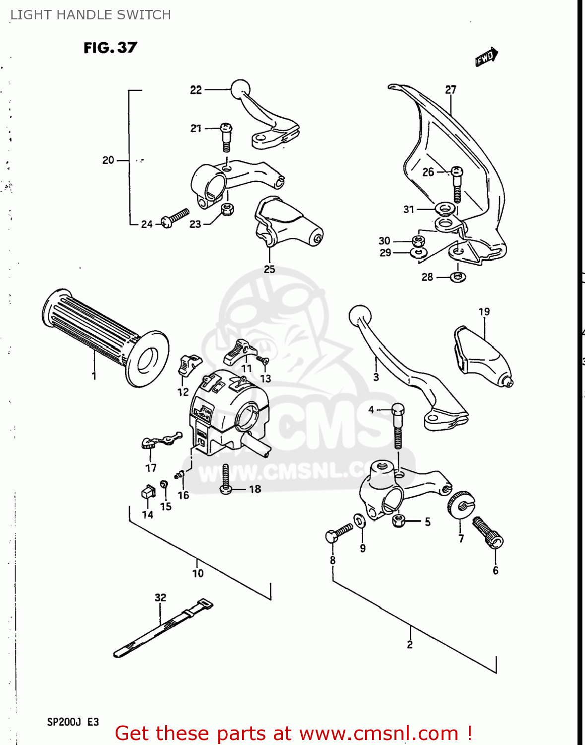 LIGHT HANDLE SWITCH SP200 1986 (G) USA (E03)