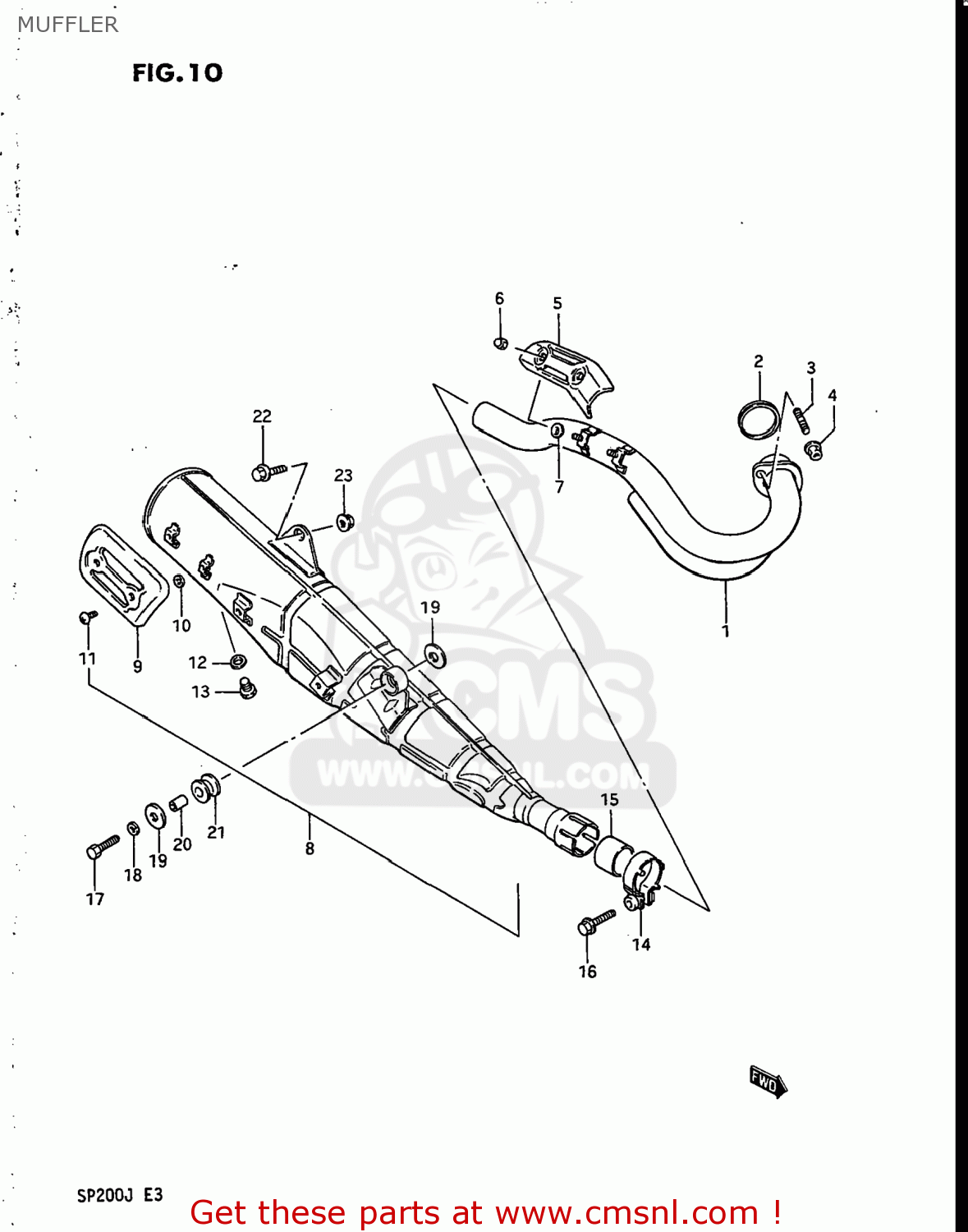 MUFFLER SP200 1986 (G) USA (E03)