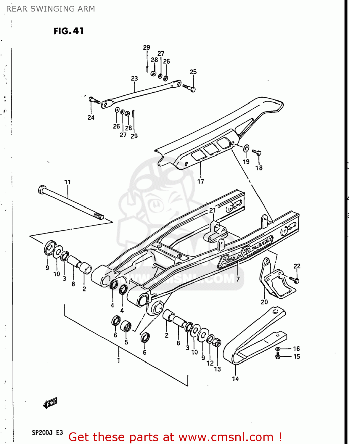 REAR SWINGING ARM SP200 1986 (G) USA (E03)
