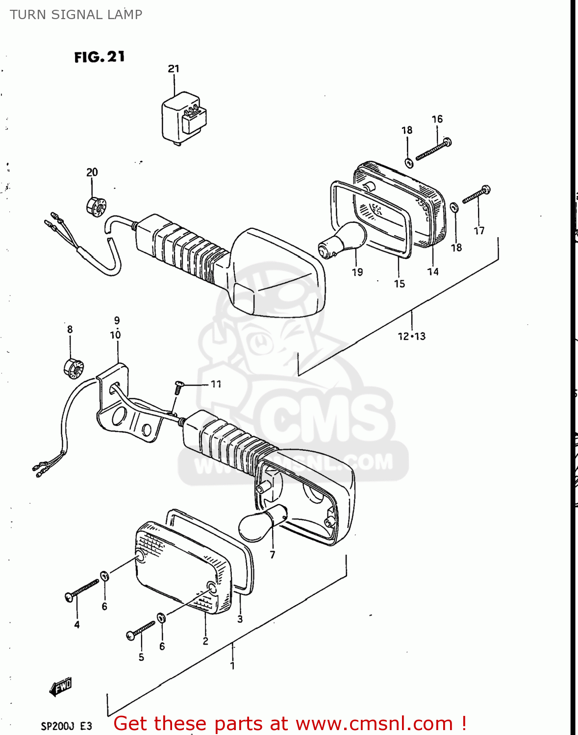 TURN SIGNAL LAMP SP200 1986 (G) USA (E03)