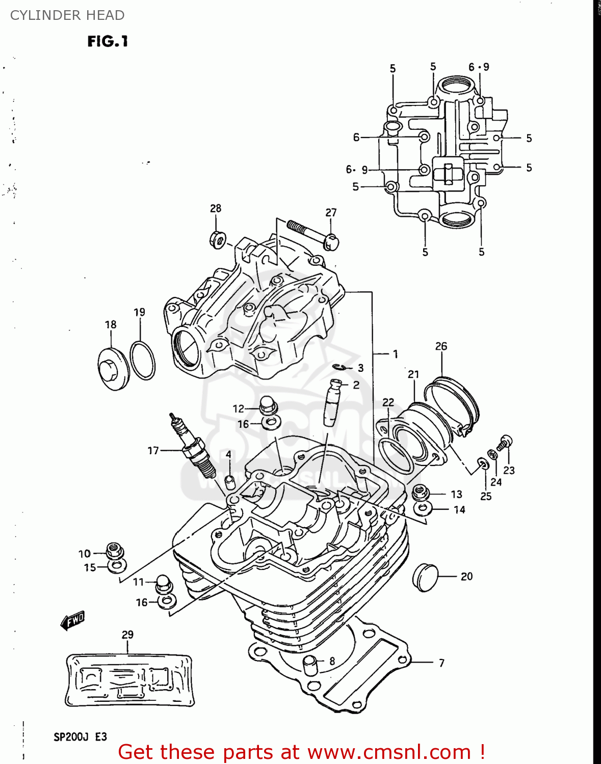 CYLINDER HEAD SP200 1987 (H) USA (E03)