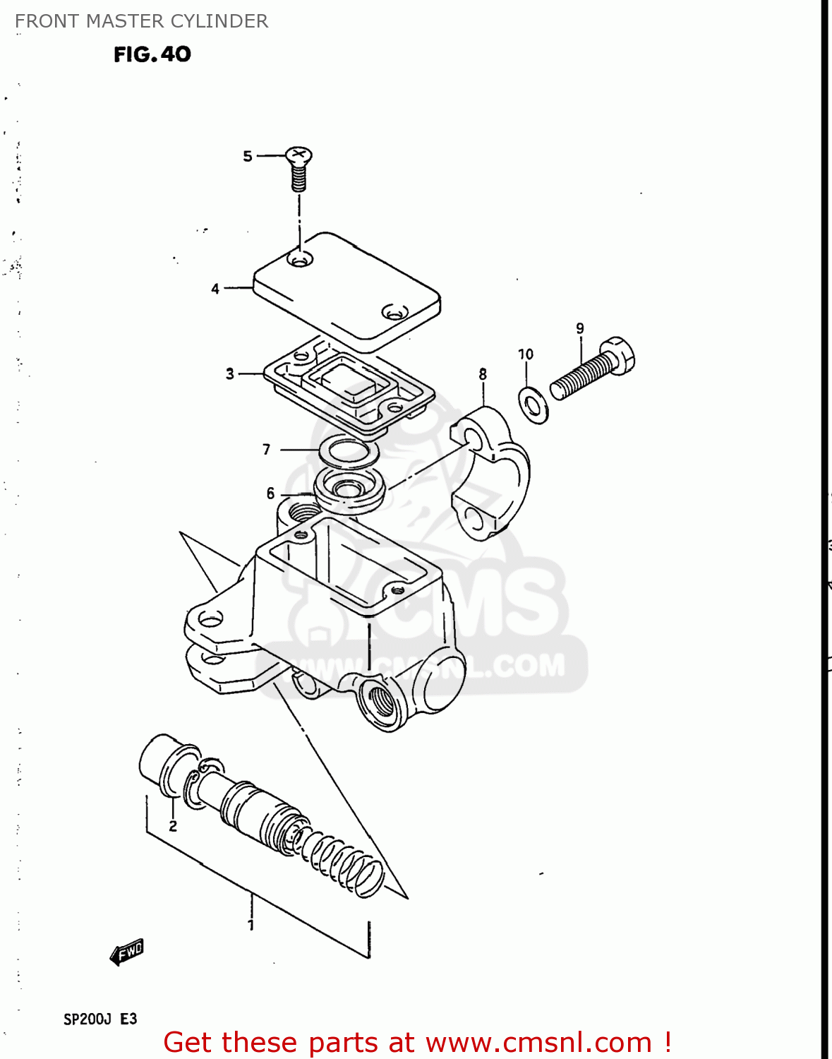 FRONT MASTER CYLINDER SP200 1987 (H) USA (E03)