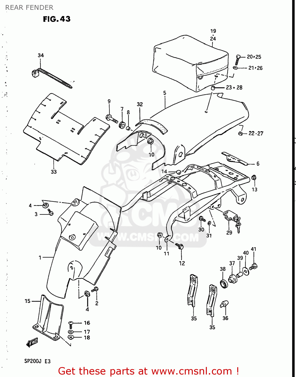 REAR FENDER SP200 1987 (H) USA (E03)