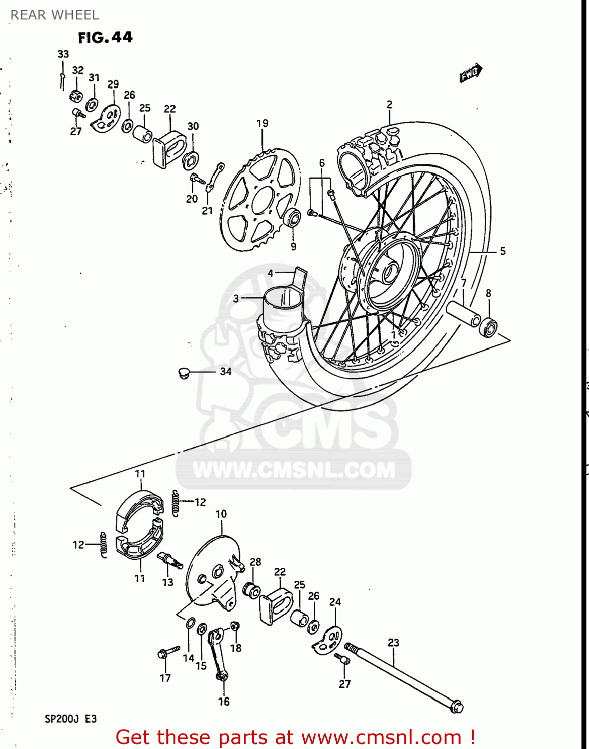 REAR WHEEL SP200 1987 (H) USA (E03)