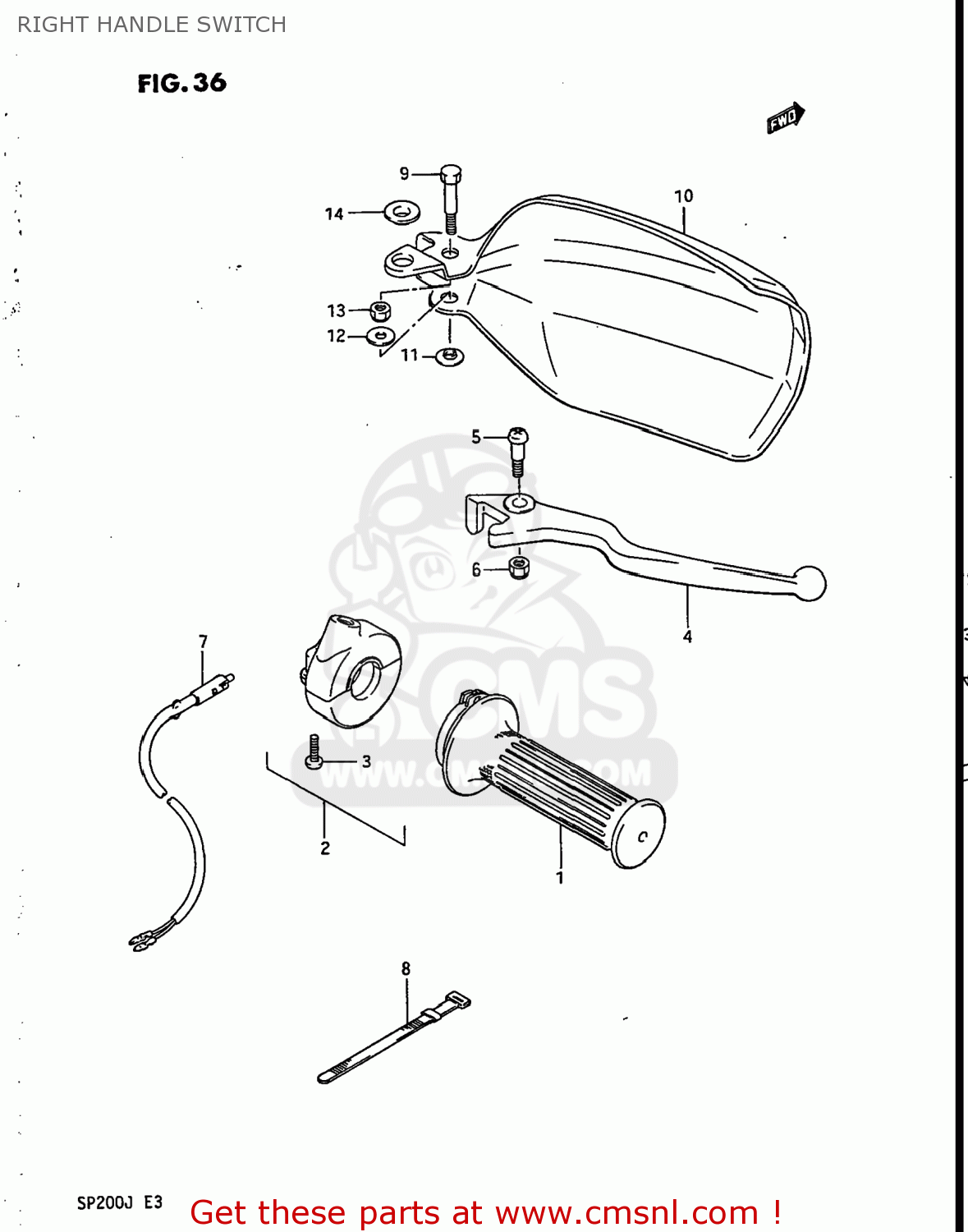RIGHT HANDLE SWITCH SP200 1987 (H) USA (E03)