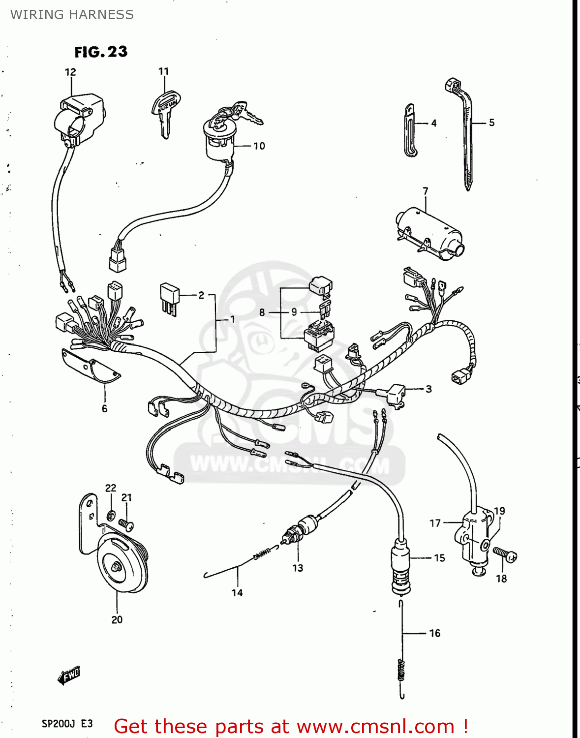 WIRING HARNESS SP200 1987 (H) USA (E03)