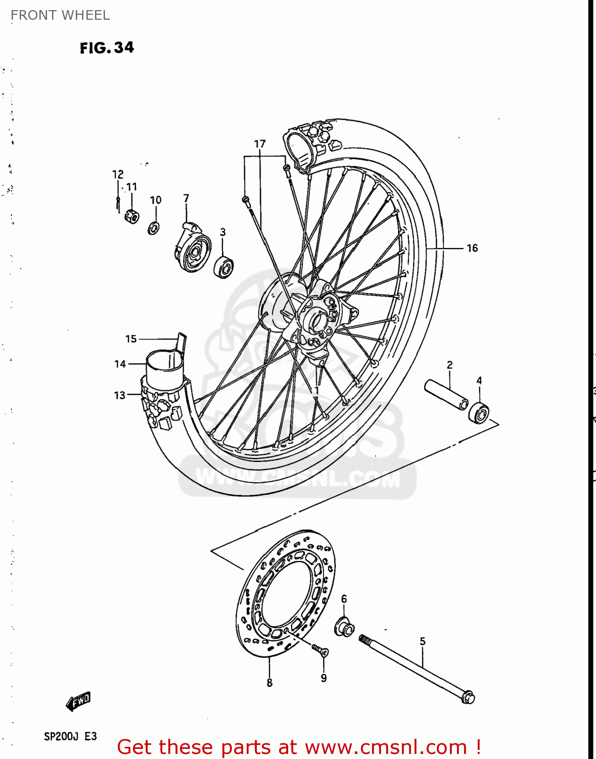 FRONT WHEEL SP200 1988 (J) USA (E03)