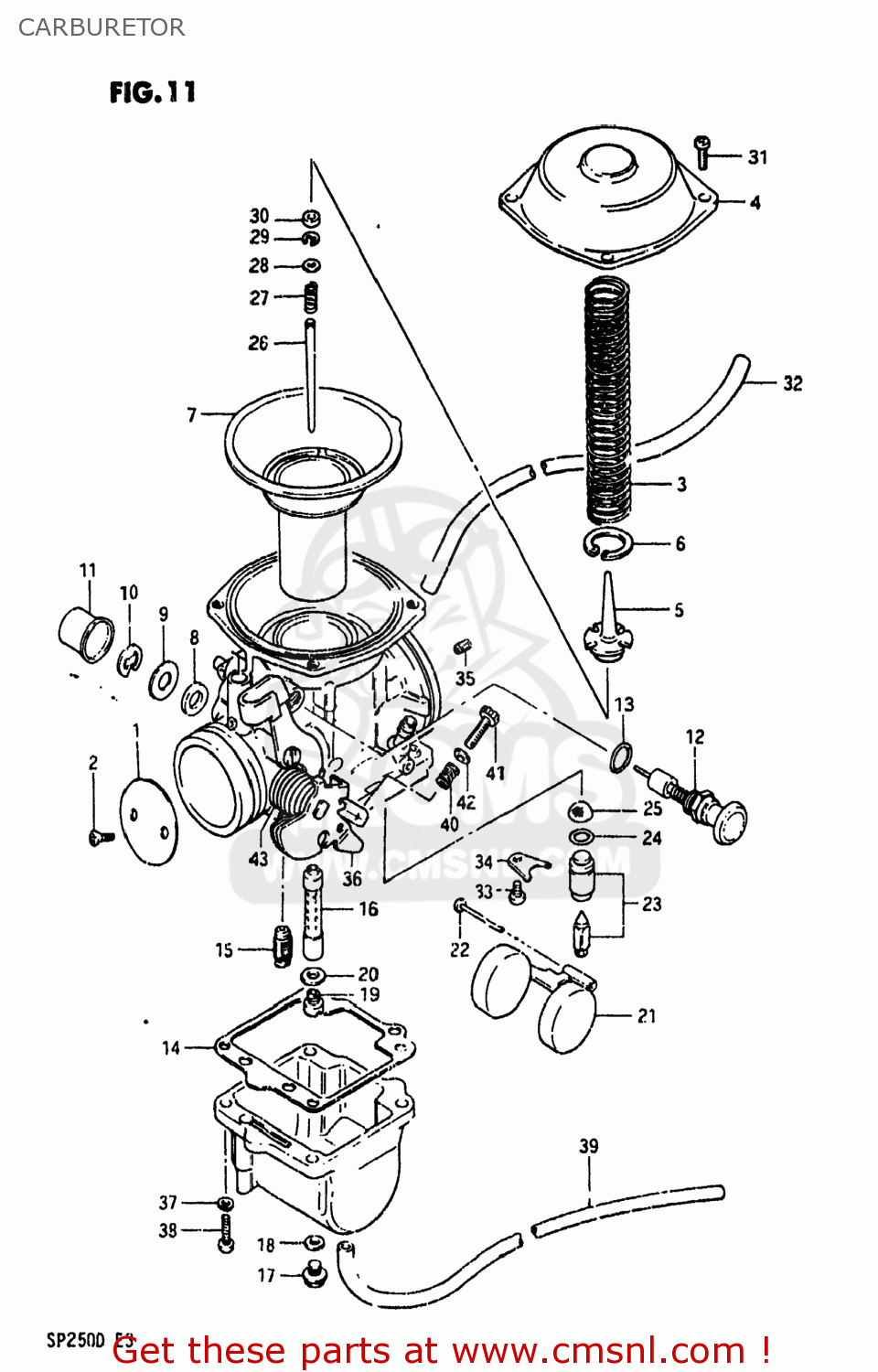 Suzuki SP250 1982 (Z) USA (E03) CARBURETOR - buy original CARBURETOR ...