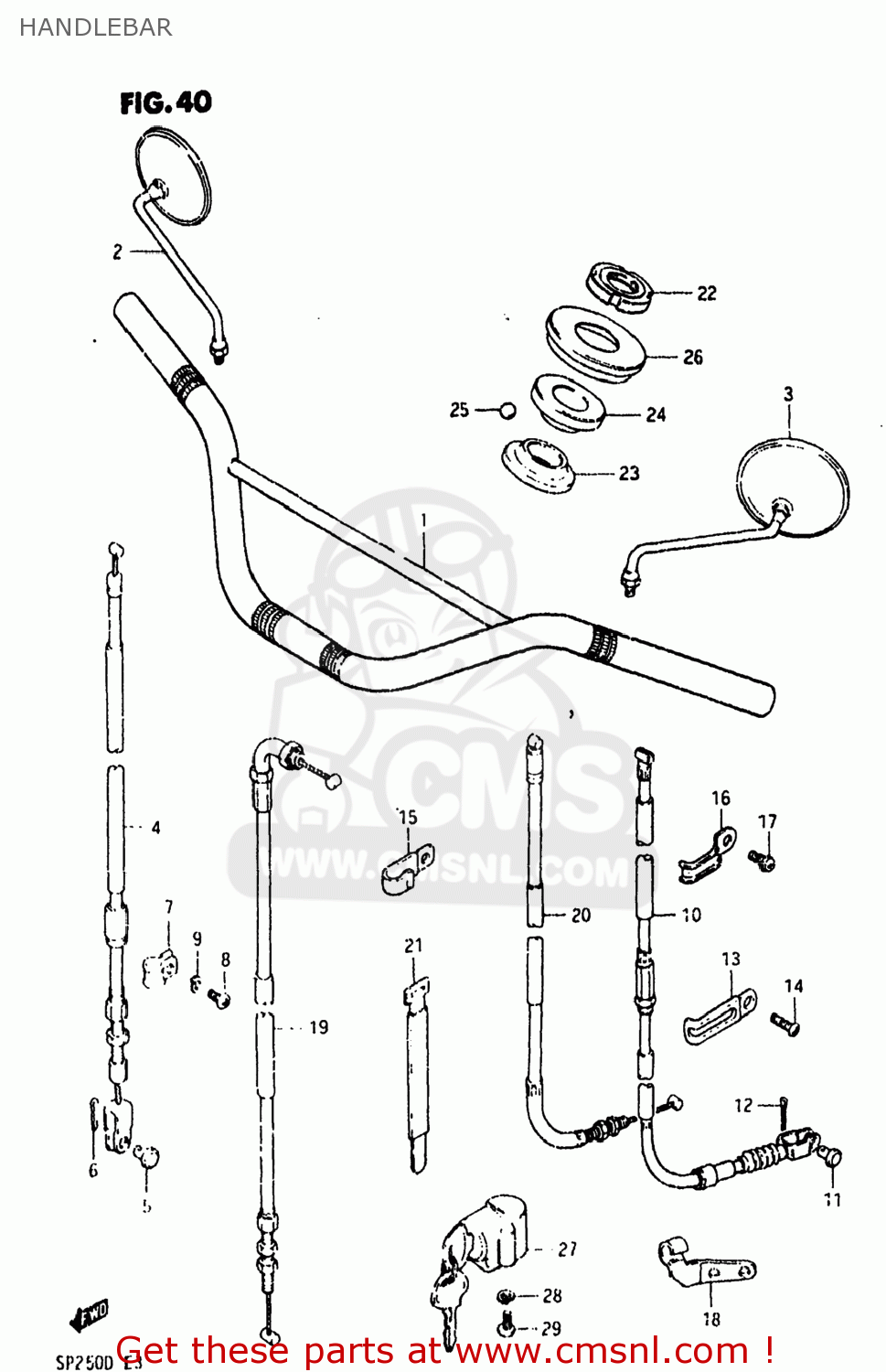 Suzuki SP250 1982 (Z) USA (E03) HANDLEBAR - buy original HANDLEBAR ...