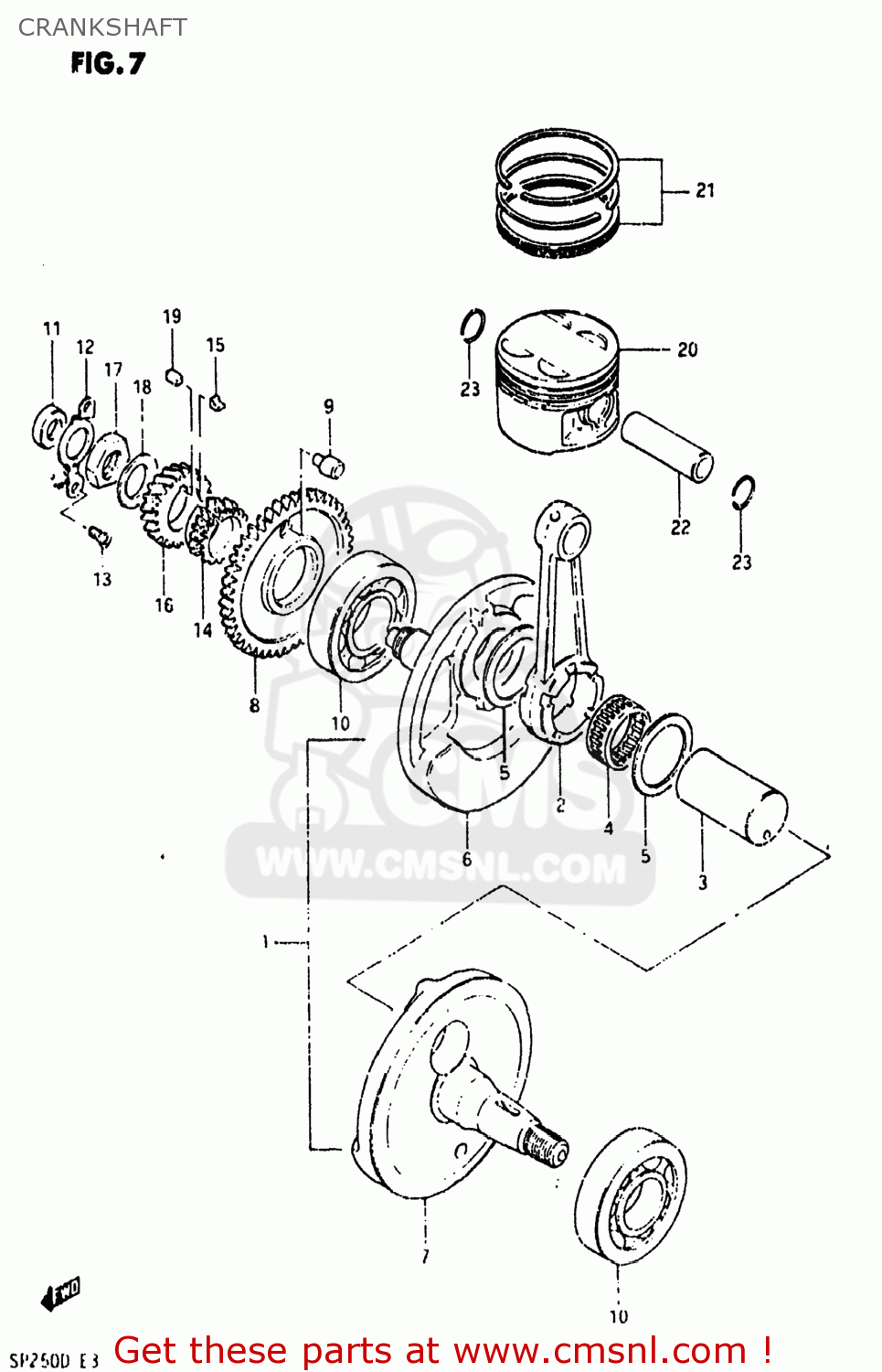 CRANKSHAFT SP250 1982 (Z) USA (E03)