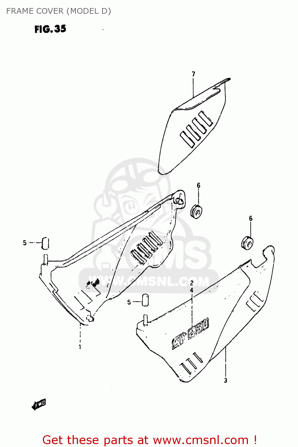 FRAME COVER (MODEL D) SP250 1982 (Z) USA (E03)