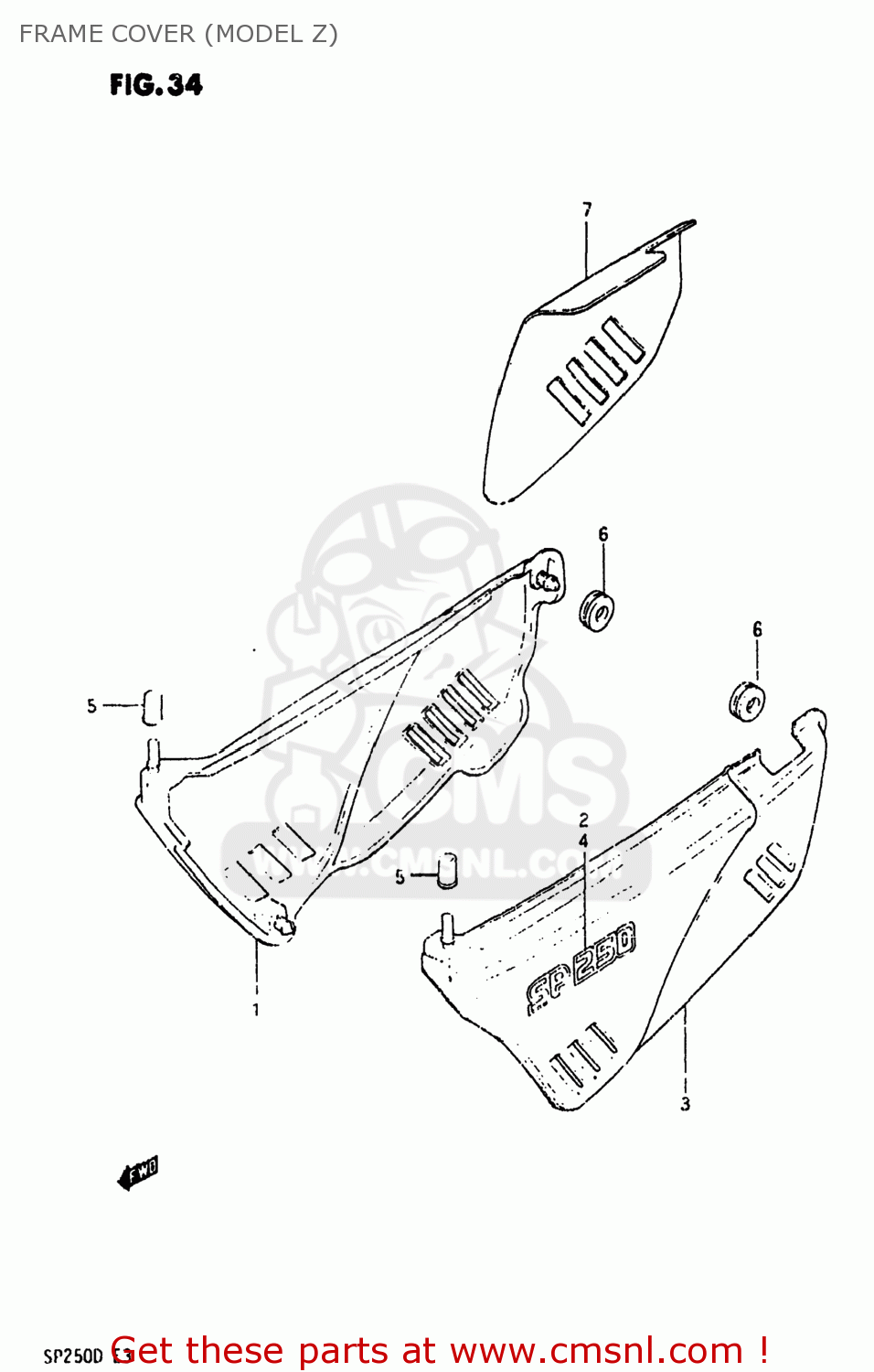 FRAME COVER (MODEL Z) SP250 1982 (Z) USA (E03)