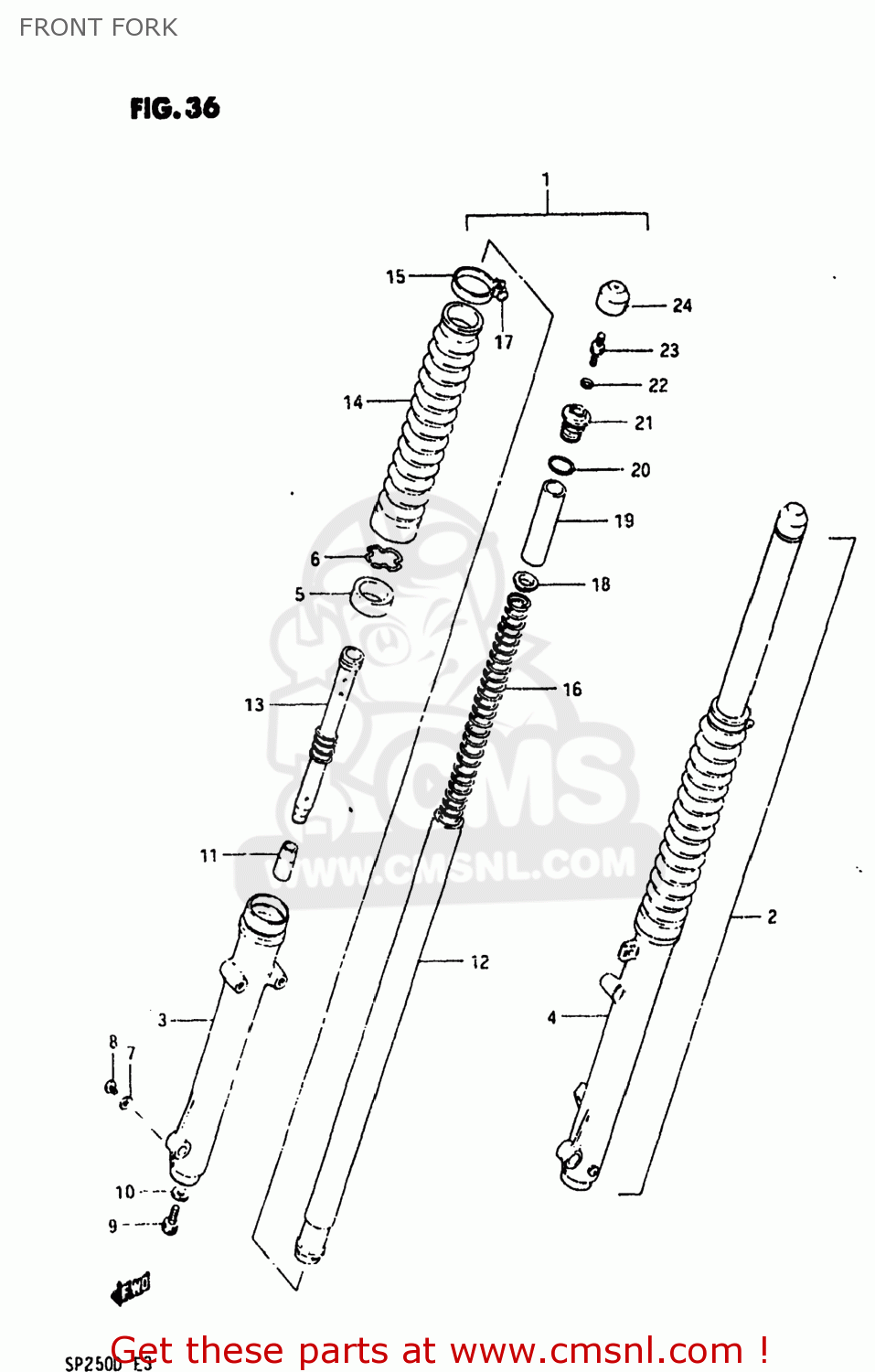 FRONT FORK SP250 1982 (Z) USA (E03)