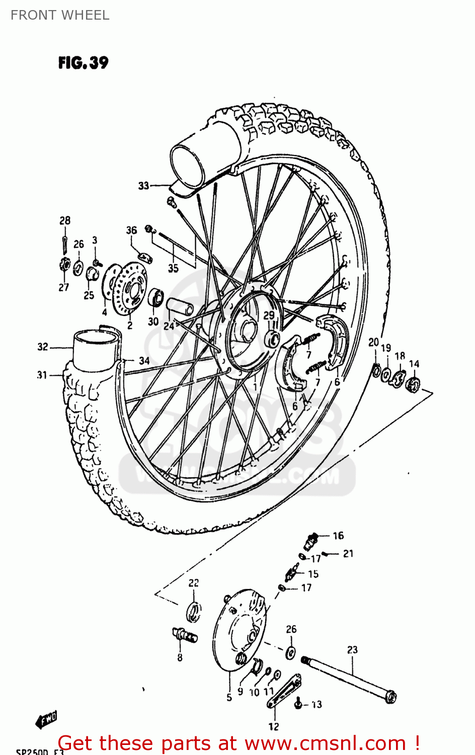 FRONT WHEEL SP250 1982 (Z) USA (E03)