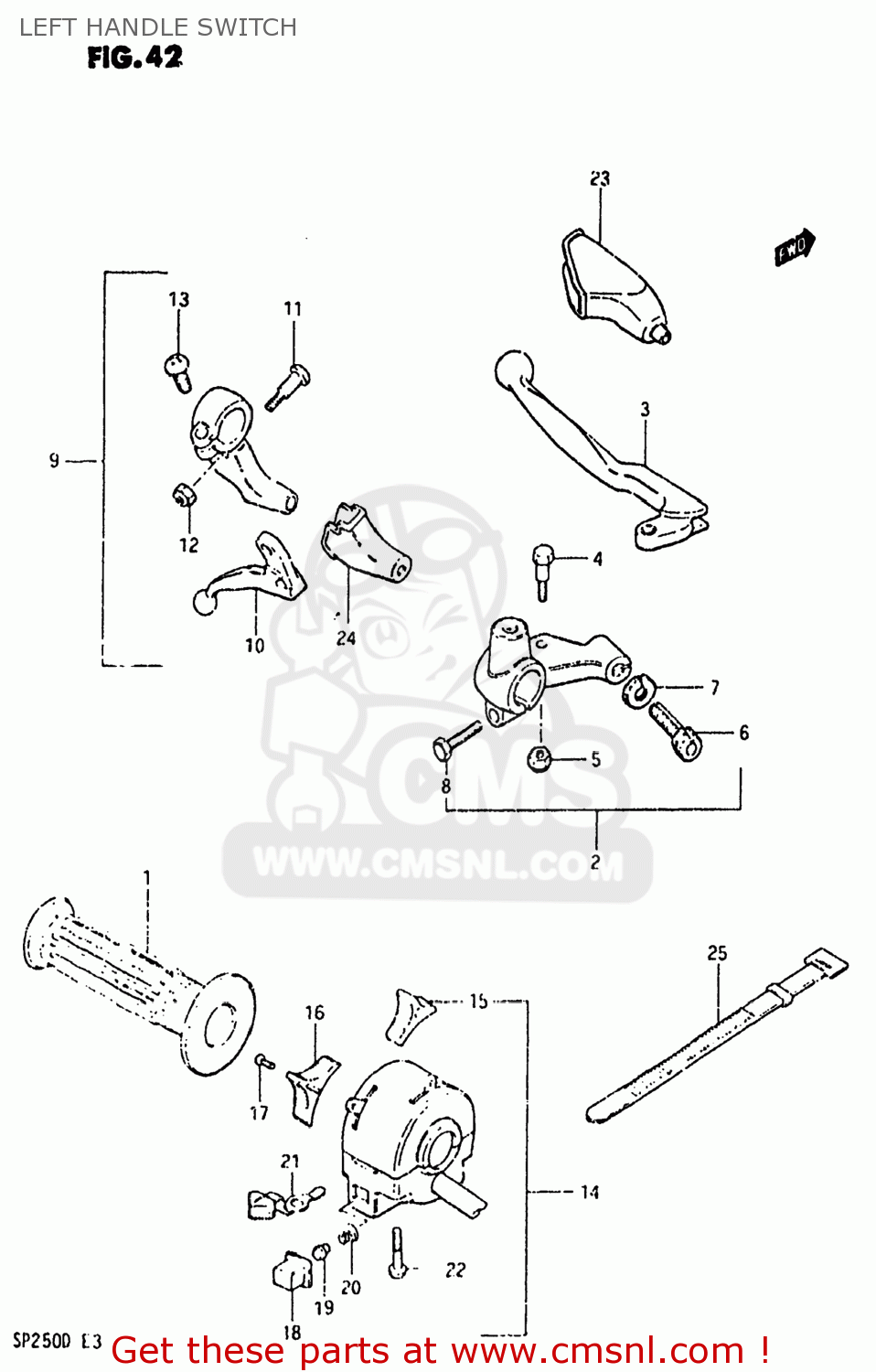 LEFT HANDLE SWITCH SP250 1982 (Z) USA (E03)