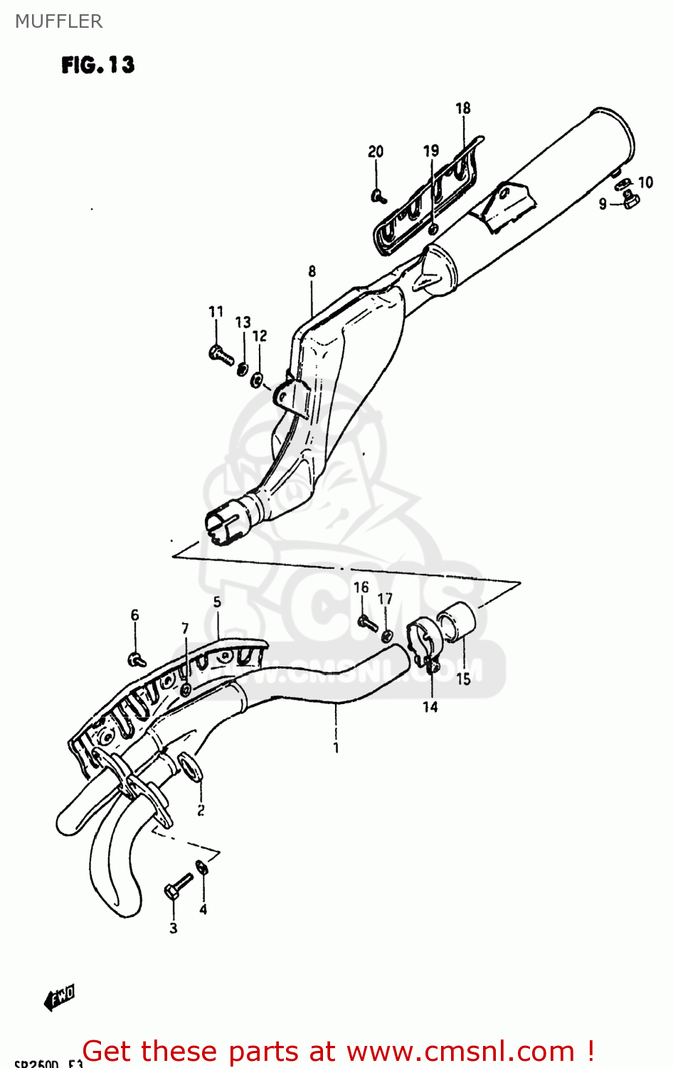 MUFFLER SP250 1982 (Z) USA (E03)
