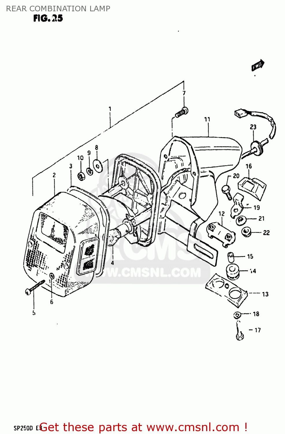 REAR COMBINATION LAMP SP250 1982 (Z) USA (E03)