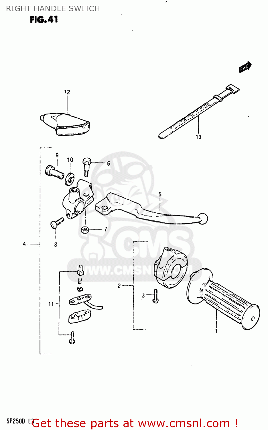 RIGHT HANDLE SWITCH SP250 1982 (Z) USA (E03)