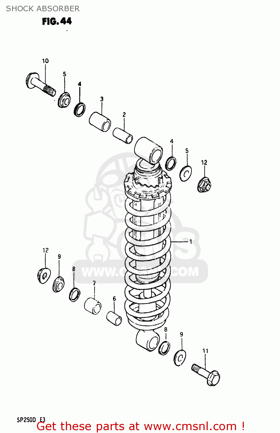SHOCK ABSORBER SP250 1982 (Z) USA (E03)