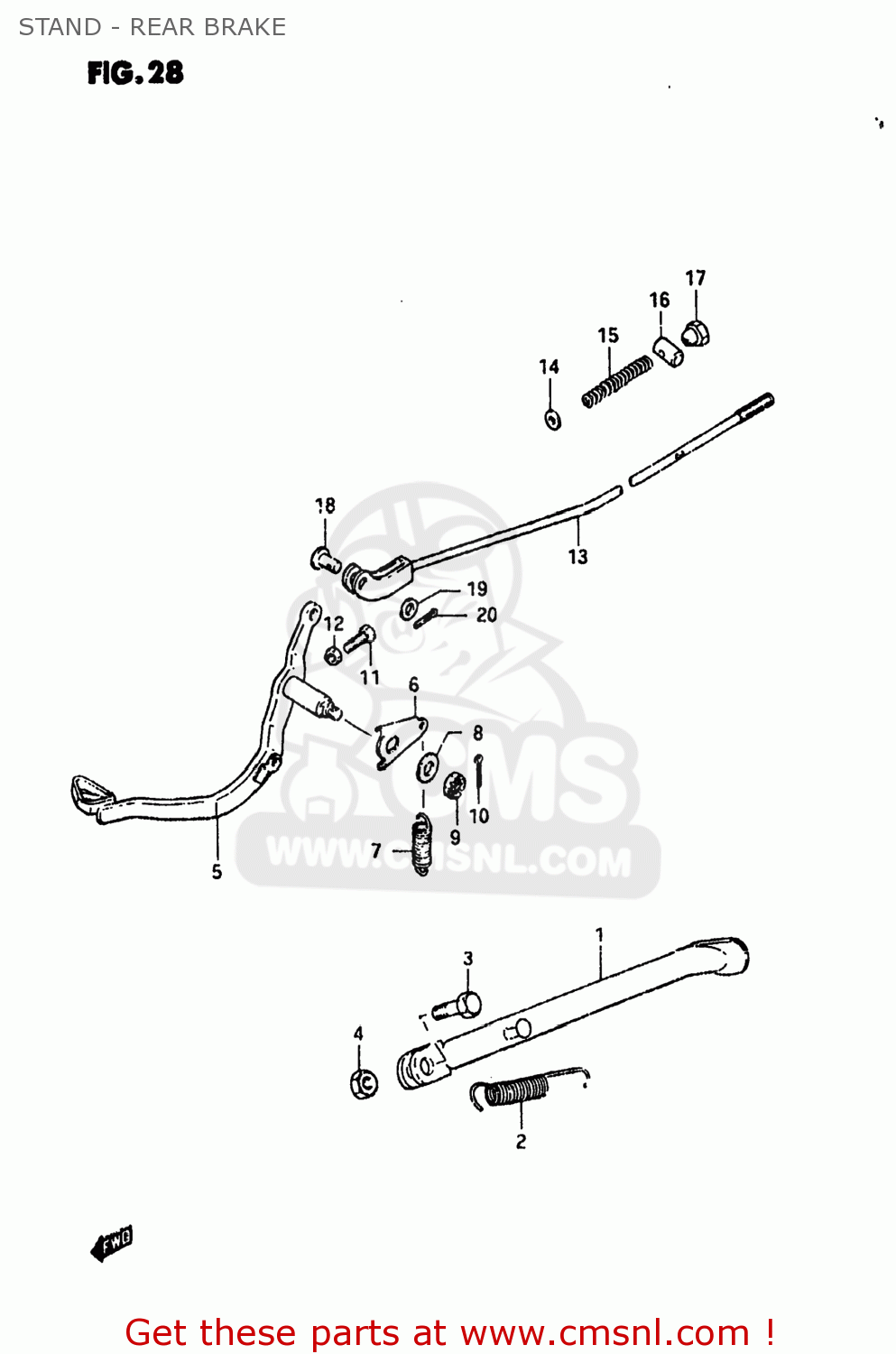 STAND - REAR BRAKE SP250 1982 (Z) USA (E03)