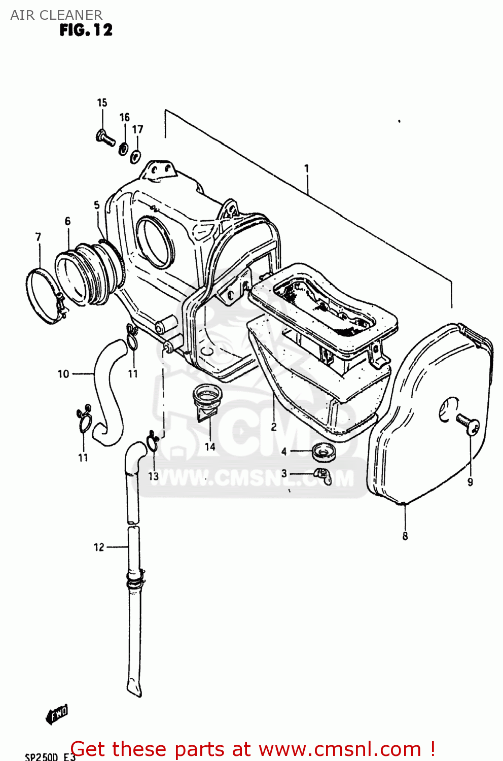 AIR CLEANER SP250 1983 (D) USA (E03)