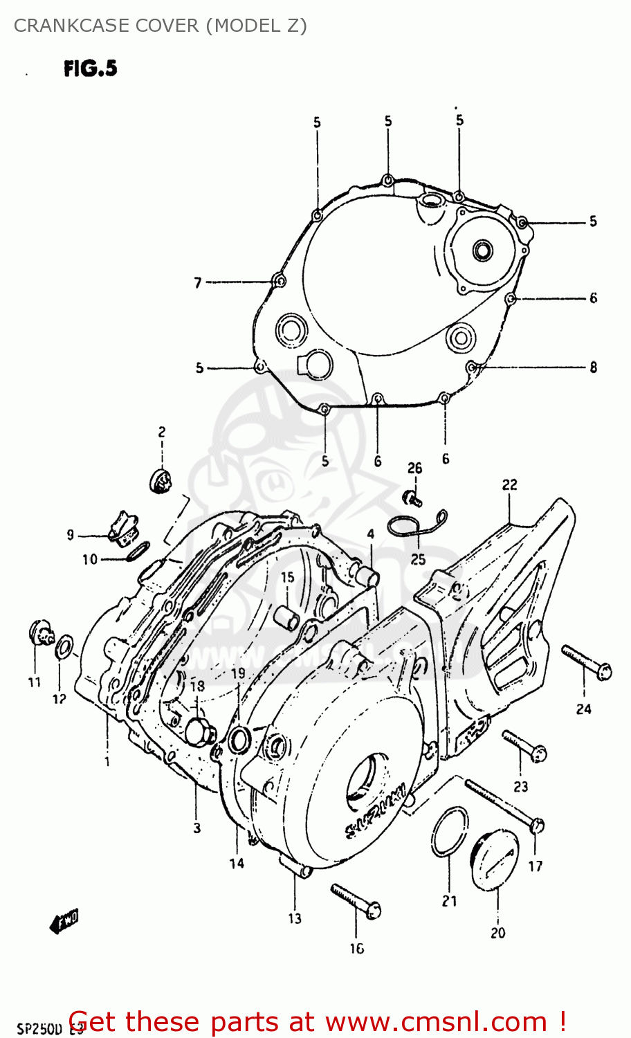 CRANKCASE COVER (MODEL Z) SP250 1983 (D) USA (E03)