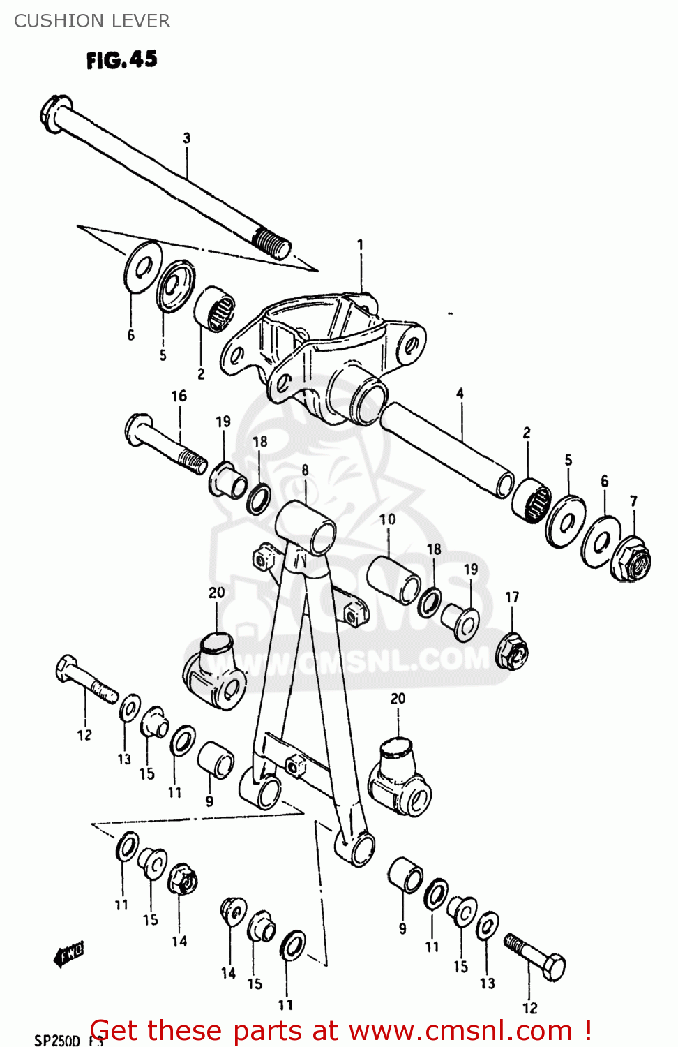 CUSHION LEVER SP250 1983 (D) USA (E03)