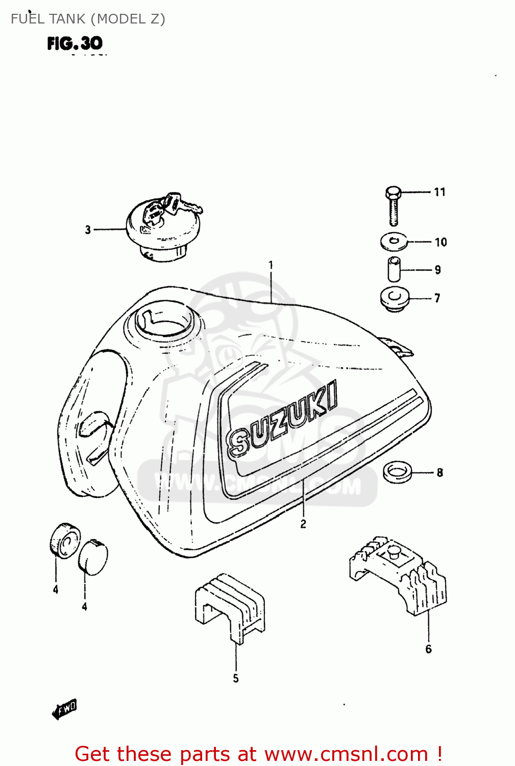 FUEL TANK (MODEL Z) SP250 1983 (D) USA (E03)
